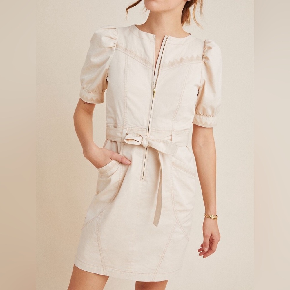 Anthropologie Lorette Seamed Cotton Dress